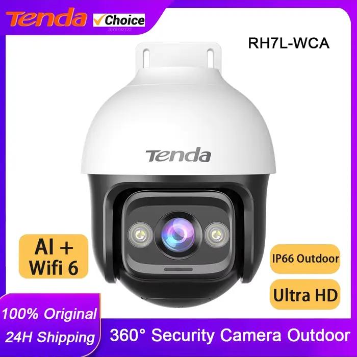 Caméras de sécurité Tenda Caméra extérieure WiFi 6 5MP 360 ° Panoramique/inclinaison, vision noctu