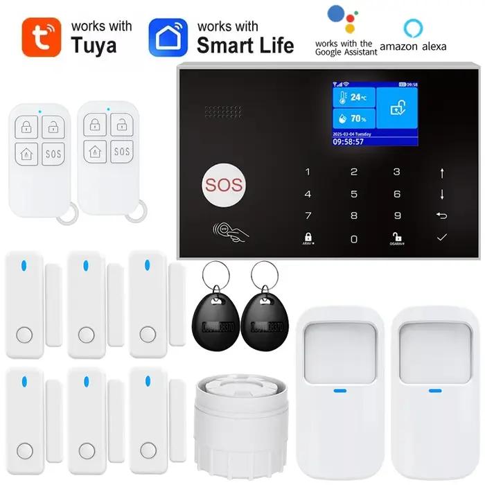 Sirène à énergie solaire Tuya App Wifi GSM système d'alarme maison sans fil sécurité antivol Kit