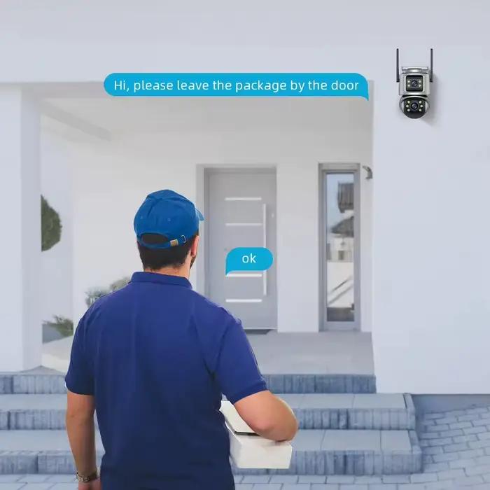 Caméra WiFi 8MP 4K Extérieure Ultra HD Double Objectif