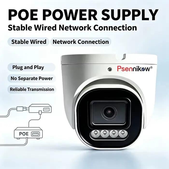 Caméra de surveillance IP POE Psennikow 4K 8MP 5MP 4MP Onvif H.265 Audio Dôme HD Vision Nocturne Couleur pour NVR