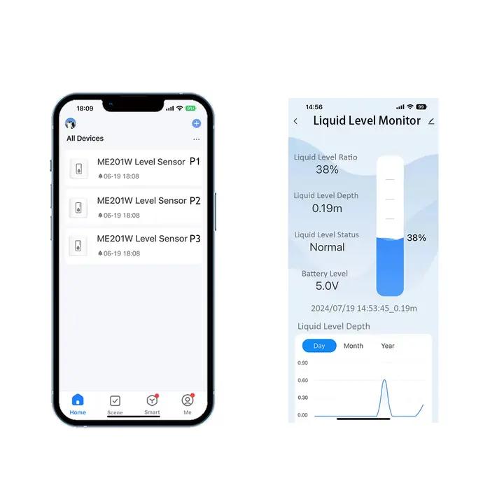 Morayelec ME202W 10M Smartlife Submersible Tuya App système d'alarme de niveau de liquide rappel de temps capteur Wifi