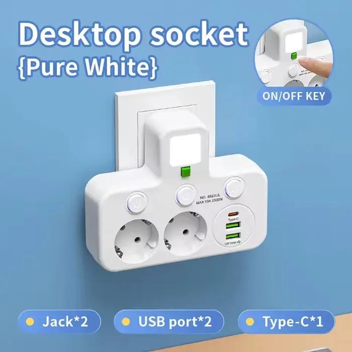 Prise de courant ue 5 prises prise électrique sans rallonge avec ou sans Ports USB type-c deux spéci