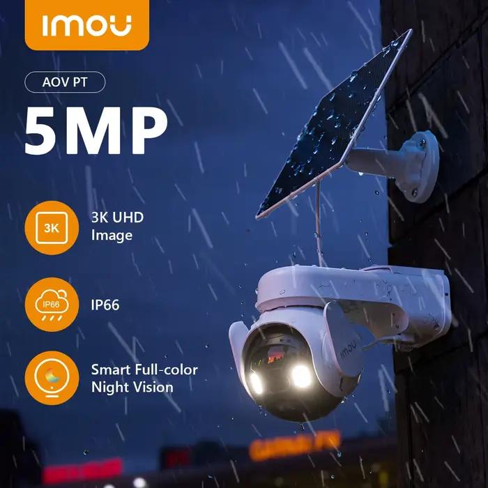 Caméra solaire IMOU 4G Sim AOV PT 5MP Caméra de sécurité WiFi 360 ° Caméra extérieure PTZ Caméra d