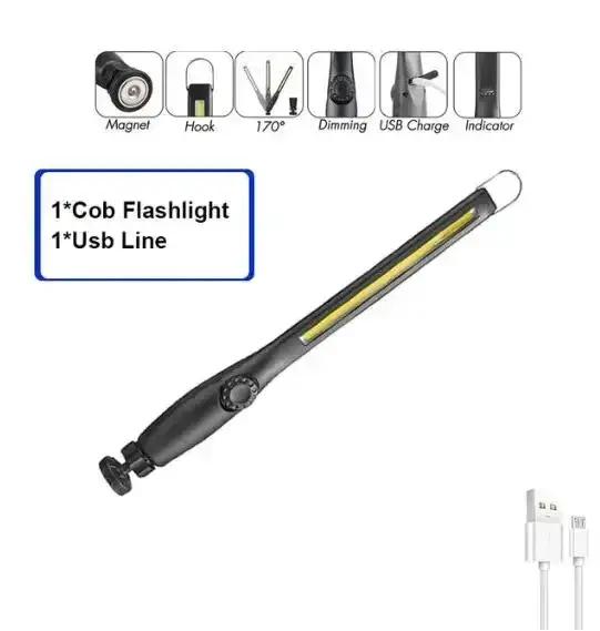 Lampes de travail COB portables avec lampe de poche LED Rechargeable magnétique
