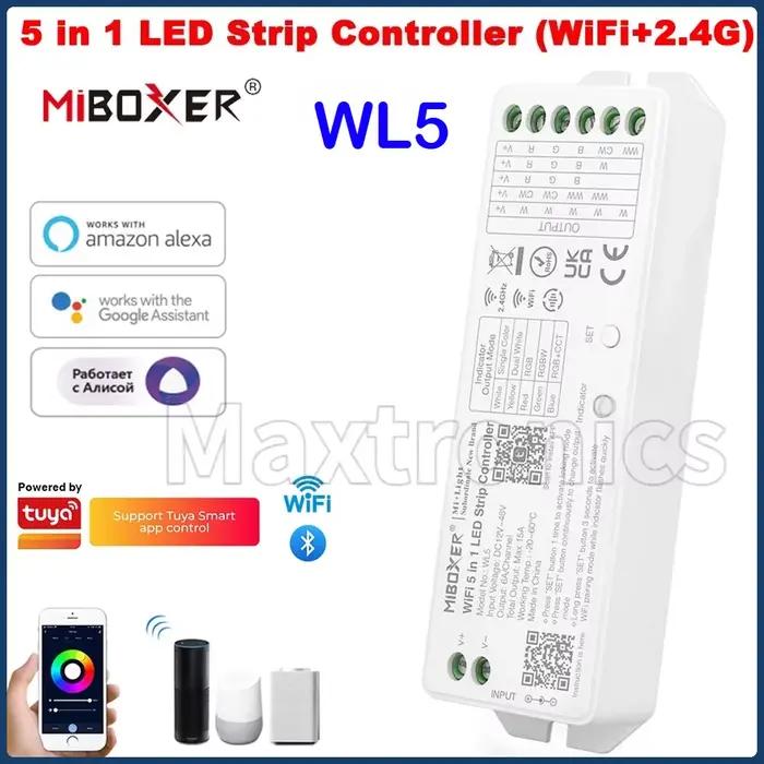Miboxer – télécommande de bande LED 5 en 1, Zigbee + 2.4G ZL5/Wifi + 2.4G WL5/2.4G LS2, prise en charge de la commande vocale Alexa Google Assistant, nouveau