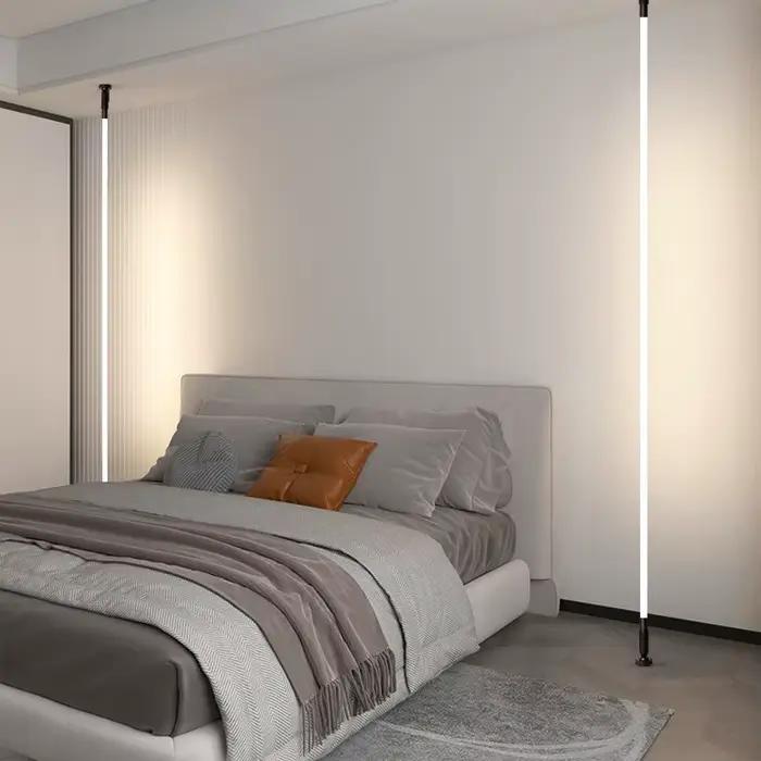 Mur LED lumière moderne horizon bande d'acier lumineux linéaire créatif
