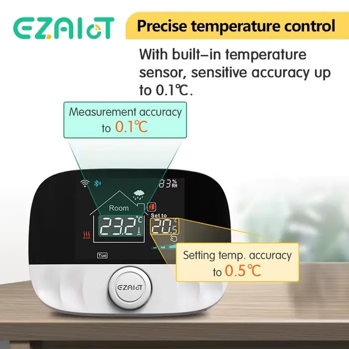 Chaudière à gaz Thermostat sans fil RF433 régulateur de température ambiante Programmable chauffage par le sol thermorégulateur batterie alimenté par USB