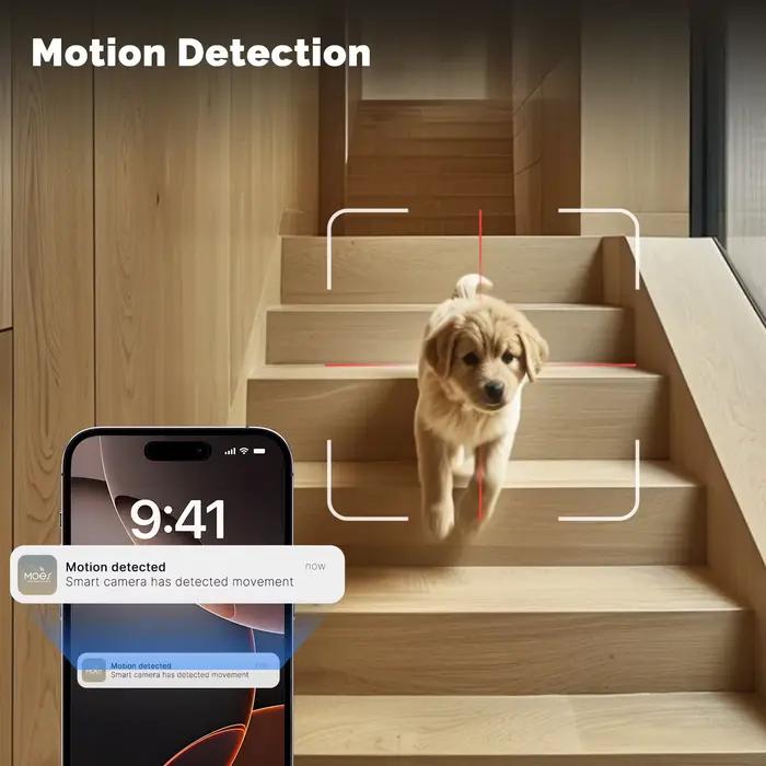 Moes Tuya WiFi caméra intelligente intérieure 4MP objectif double écran 2.4G/5G Vision nocturne infrarouge détection de mouvement suivi automatique Audio bidirectionnel
