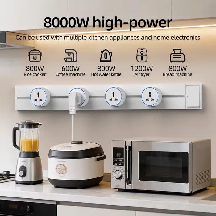 Prise murale 8000W avec interrupteur FR adaptatrice mobile Standard EU US UK et ports USB pour usage résidentiel et général occasions spéciales