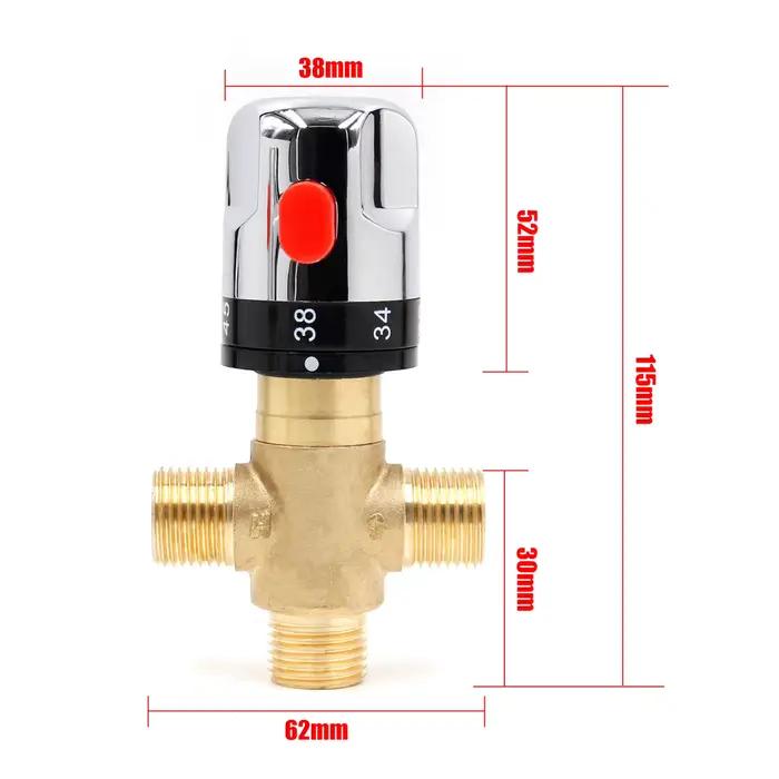 Veuille thermostatique en laiton pour contrôle de température, vanne mixeur bain douche, adaptateur de salle de bains pour cuisine, centre commercial, maison occasions spéciales
