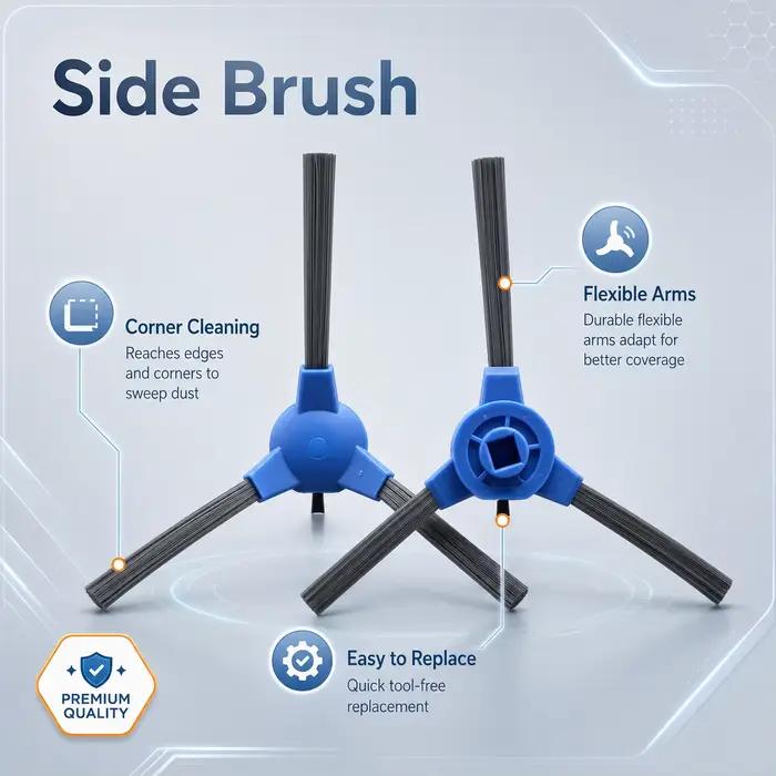 Pièces de rechange pour aspirateur robot Cecotec Conga 990 Vital et 999 Vital avec filtre HEPA et brosse latérale principale en plastique pour un nettoyage efficace et personnalisé