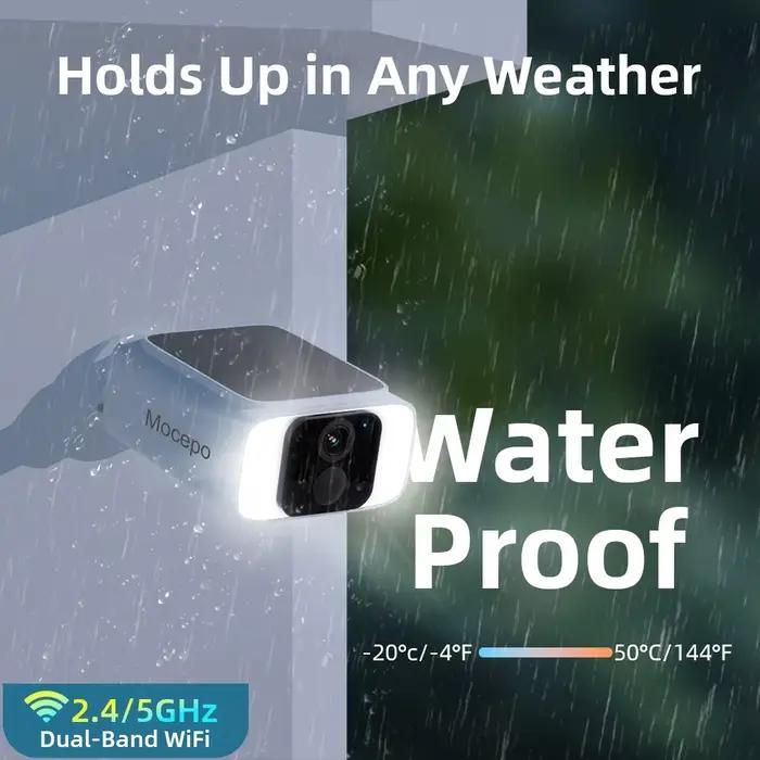 Caméra de sécurité solaire 2K 4MP sans fil pour extérieur résolution 2K 4MP alimentation solaire surveillance continue pour maison et propriété