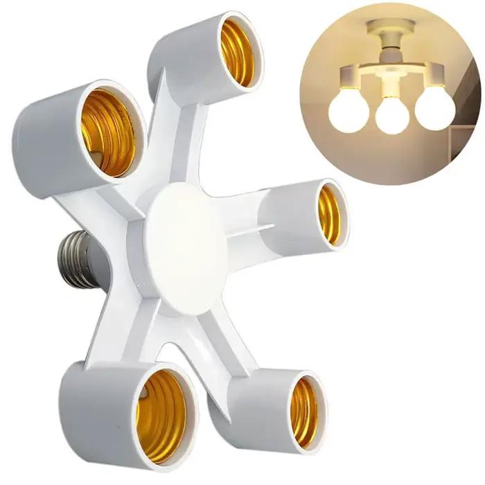 Répartiteur de douille de Base E27 E27 à E27 EU, support de lampe d'ampoule LED 2 en 1/3 en 1/4 en 1/5 en 1/6 en 1, douille de lampe LED, support adaptateur d'ampoule