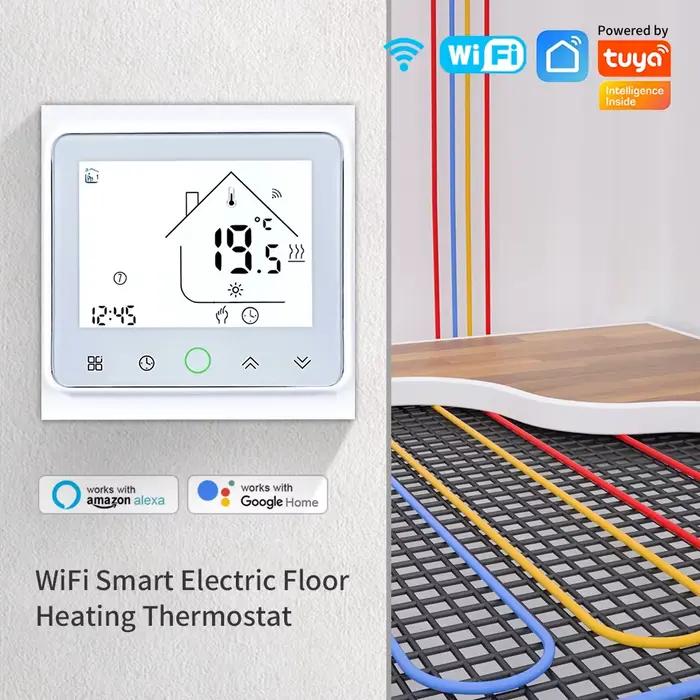 Thermostat WiFi intelligent Tuya pour chauffage au sol/eau/chaudière à gaz, compatible avec Alice, A