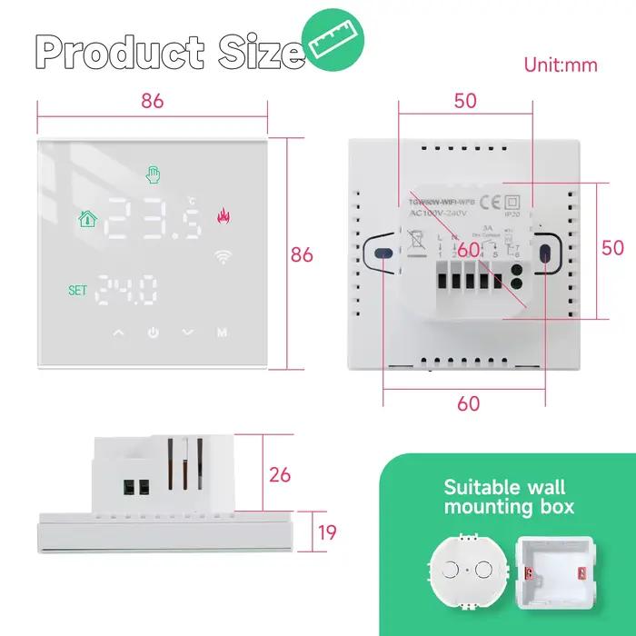 Beok Tuya Thermostat Wifi chaudière à gaz chauffage au sol chaud régulateur de température thermorégulateur intelligent fonctionne avec Alice Google Home