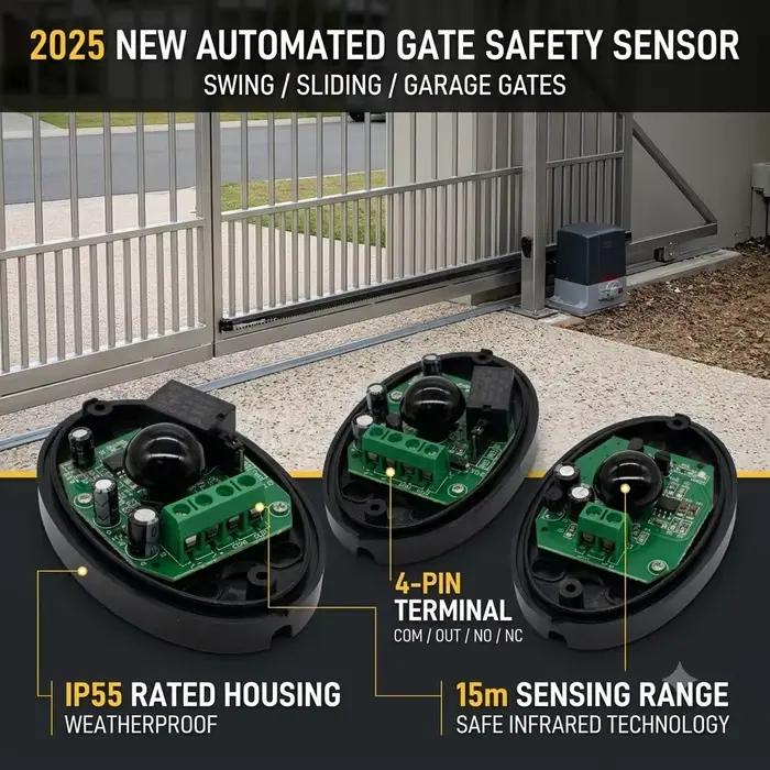 Nouvelle Porte Automatique IP55 2025 avec Capteur Infrarouge de Sécurité 15m / Porte Battante / Coul