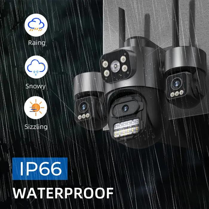 Offre spéciale iCsee 3 objectifs 3 écran WiFi caméra 360 ° CCTV extérieur imperméable de suivi automatique