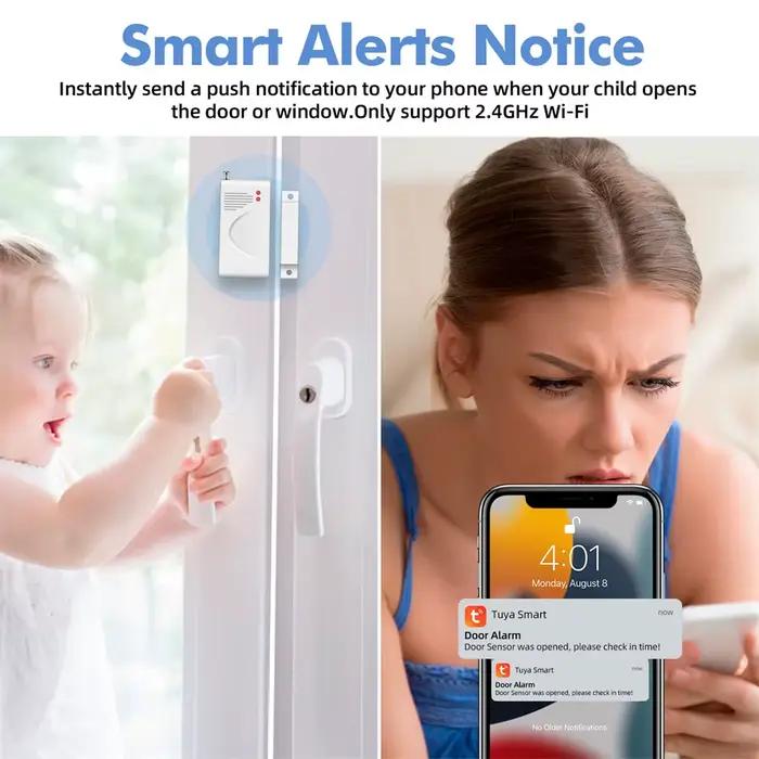 Sirène d'alarme KERUI système d'alarme WIFI Tuya maison sécurité sans fil capteur de porte fenêtre contrôle application smartphone google home alexa occasion spéciale à offrir