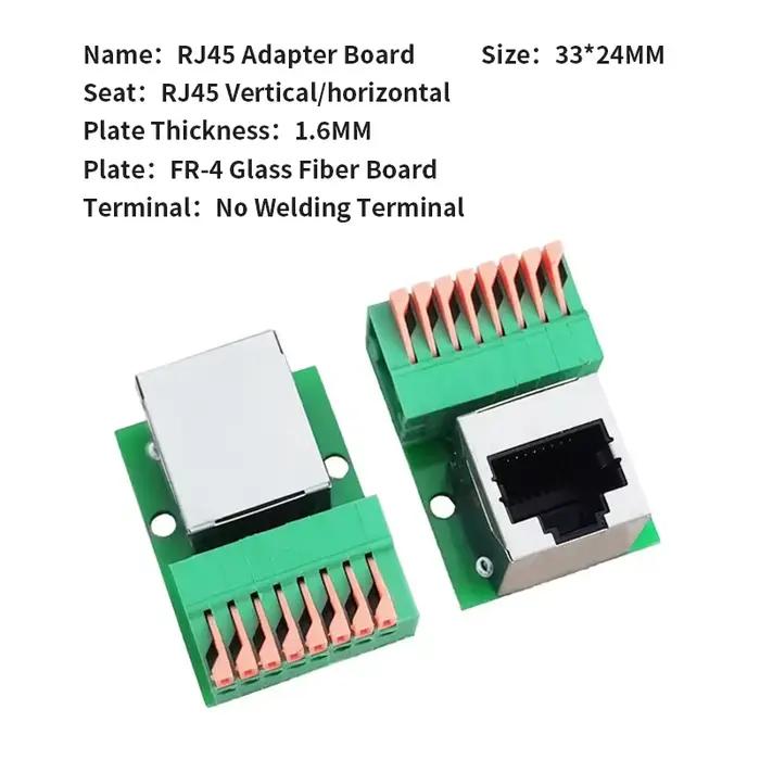 Adaptateur de carte terminale femelle RJ45 sans soudure pour ports réseau