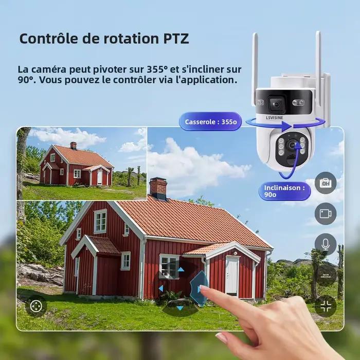 LS VISION caméra de Surveillance extérieure caméras de sécurité Wifi 4G 24/7 enregistrement AOV + PIR détection humaine suivi automatique UBOX Pro