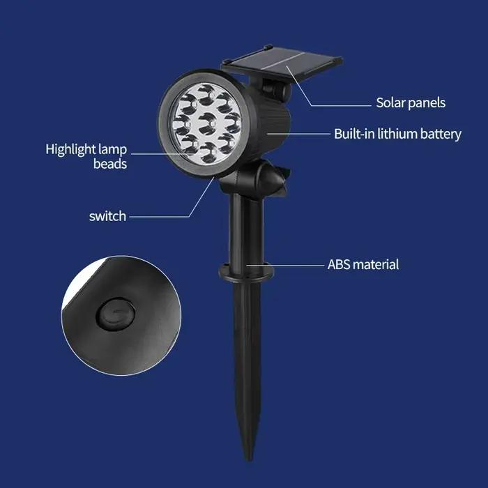 Lumières solaires de paysage 9LED