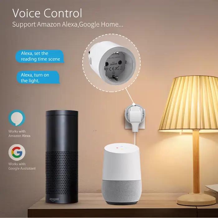 Prise d'alimentation intelligente Tuya Matter Compteur de Puissance Compatible Wi-Fi Alexa Google Home Smartlife Homekit Blanc Rouge Noir Vert Occasions Spéciales Modernisation Maison Bureau