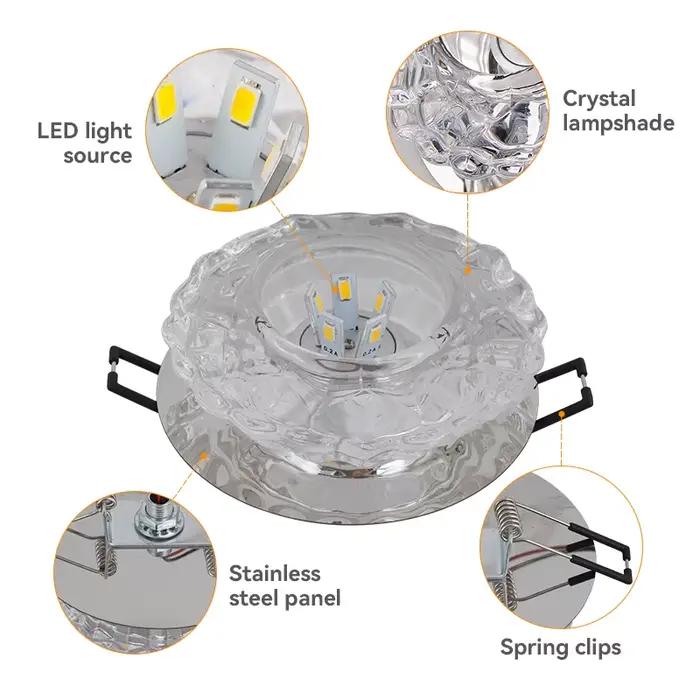 Allée encastré LED plafonnier salon cristal couloir allée lumières LED plafonniers Luces avant techo