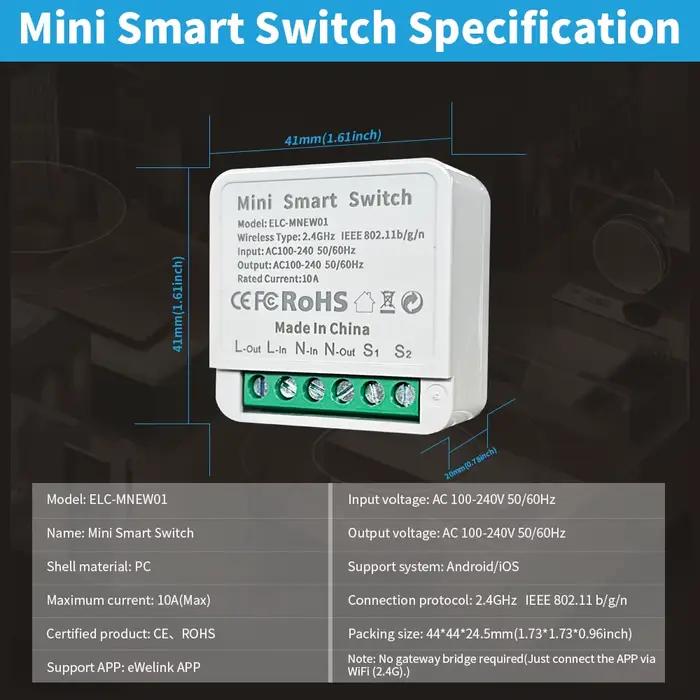 EWelink Wifi Module de commutation intelligent 2 voies bricolage commutateurs de lumière Mini relais disjoncteur minuterie Support Alexa Alice Google Home Assistant