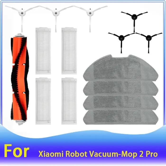 Accessoires d'aspirateur Xiaomi Mi Robot Aspirateur Mop 2 Pro Lite Filtres HEPA Broches Principales Latérales Sac à Poussière Tissu Non Tissé Caoutchouc Silicone Métal