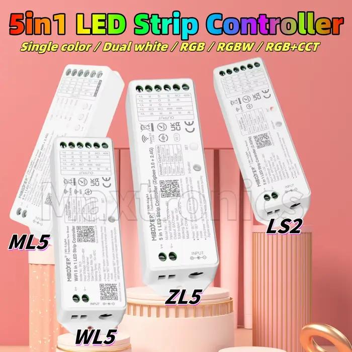 Miboxer – télécommande de bande LED 5 en 1, Zigbee + 2.4G ZL5/Wifi + 2.4G WL5/2.4G LS2, prise en charge de la commande vocale Alexa Google Assistant, nouveau