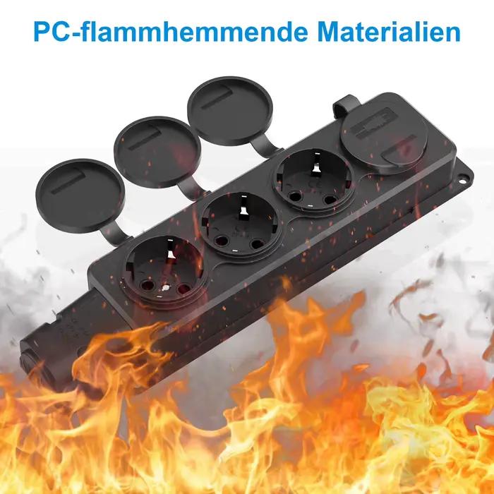Prise extérieure étanche 2 pièces pour jardin résistante aux intempéries avec classe IP54 pour usage général et sécurité maximale