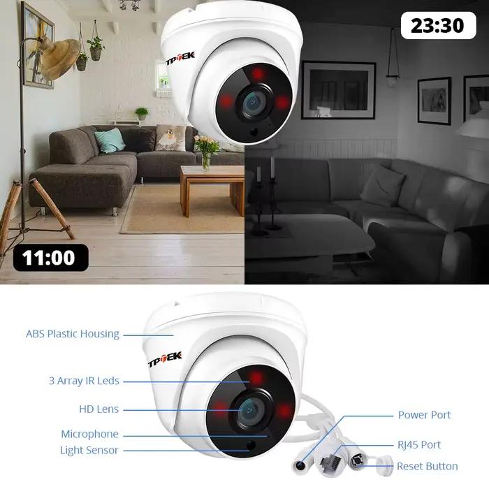 CamHipro-Caméra de surveillance intérieure IP WiFi HD 2.8mm
