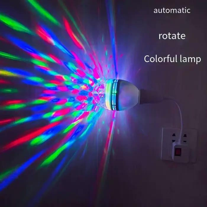 Multicolore effet de scène éclairage atmosphère rotative E27 ampoule automatique Disco KTV DJ boule magique Lampe danse maison fête