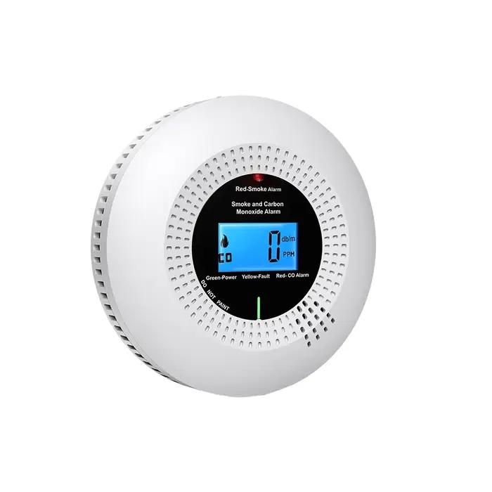 Détecteur de fumée et de monoxyde de carbone Wifi Tuya 2-en-1, détecteur de fumée avec capteur de 10