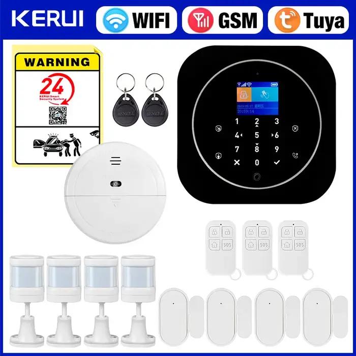 Kit de Système d'Alarme Domestique sans Fil Tuya WiFi 101 Système de Sécurité Domestique avec Porte et Capteur de Mouvement Contrôle d'Application Smart Life Protection Maison Bureau Sécurité Fête Familiale Offre