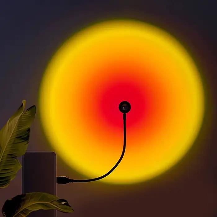 1x USB coucher de soleil lampe LED arc-en-ciel néon veilleuse projecteur photographie mur atmosphère