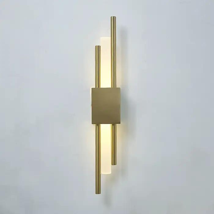Applique murale LED moderne lampes murales noir et Bronze laiton or métal acrylique tuyau lampes mur