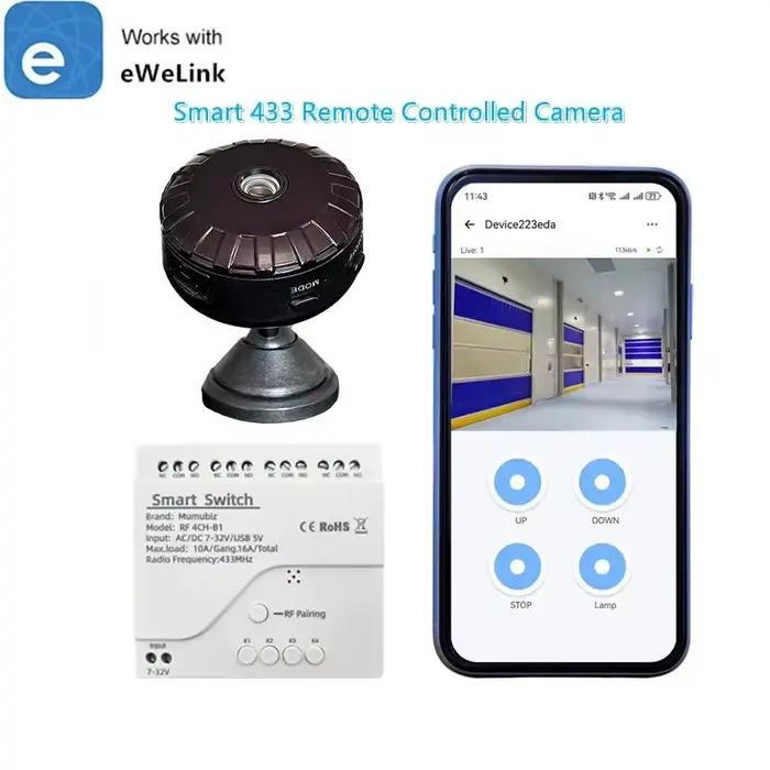 EWelink – caméra intelligente télécommandée RF 433MHZ, avec 4 canaux, interrupteur autobloquant, sur