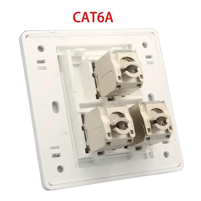 3 Ports CAT6A CAT7 RJ45 prise murale CAT 7 Jack Triple prise LAN façade pour connexion Internet
