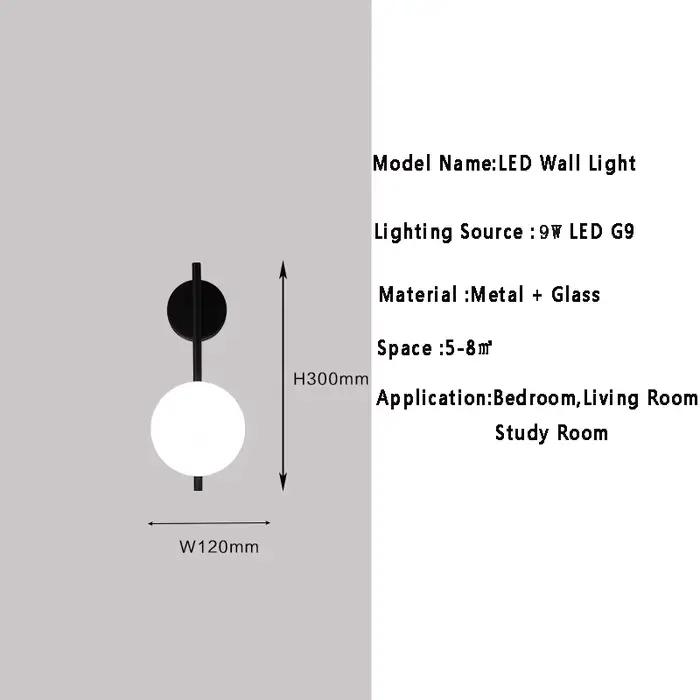 NikLED Applique Murale pour Salon Chambre avec 9W G9 Ampoule LED Mur Luminaires pour La Maison Allée Couloir AC110-220V
