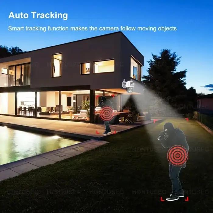 Yoosee 4K 8MP trois objectifs double écrans 10X Zoom optique extérieur étanche suivi automatique couleur Vision nocturne caméras de Surveillance