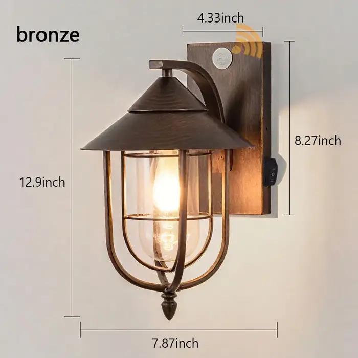 Lampe murale extérieure à détecteur de mouvement LED étanche avec bouton à bascule