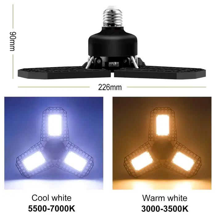 200W LED Garage lumière AC100-277V pliable déformable plafonnier ampoule E27/E26 projecteurs entrepôt atelier sous-sol éclairage