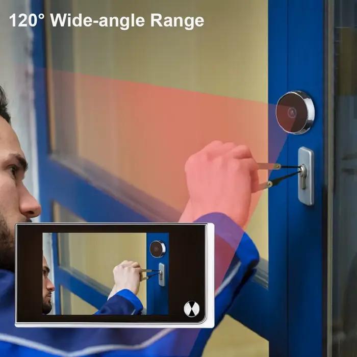 3.5 pouces visionneuse de porte numérique judas caméra sonnette 120 degrés HD maison oeil de chat Mirilla