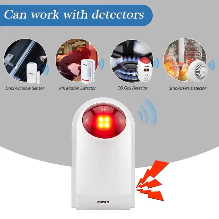Fuers-Sirène flash J008 pour système d'alarme de sécurité domestique