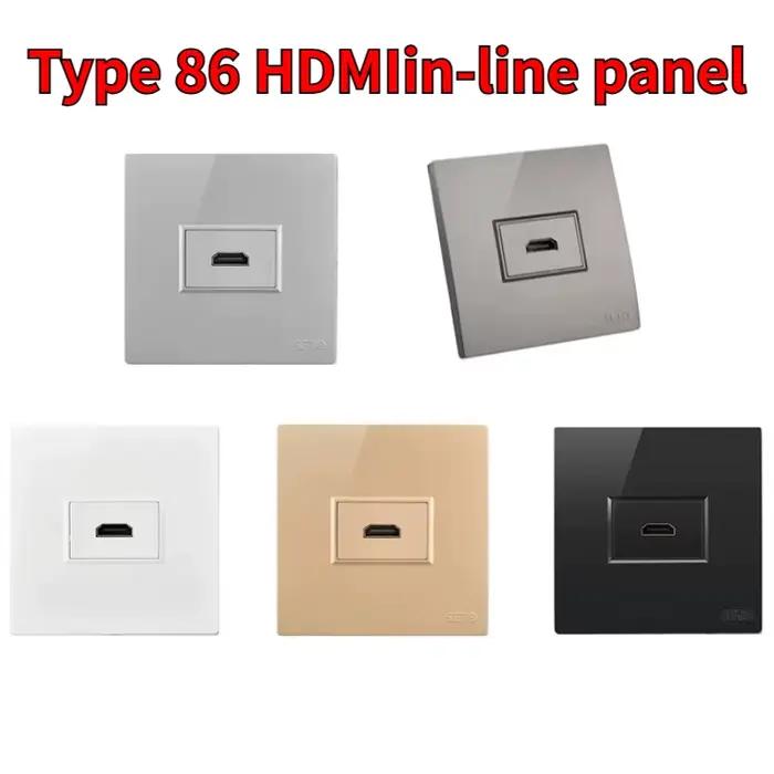1 pièce Prise murale HDMI encastrable de type 86 à tête droite