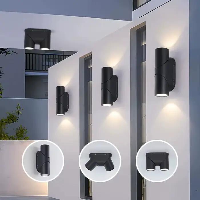 Lampes murales LED extérieures à effet lumineux haut et bas