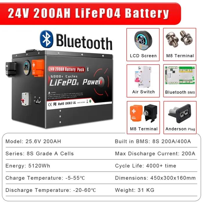 Batterie LiFePO4 24V 48V 100Ah 200Ah