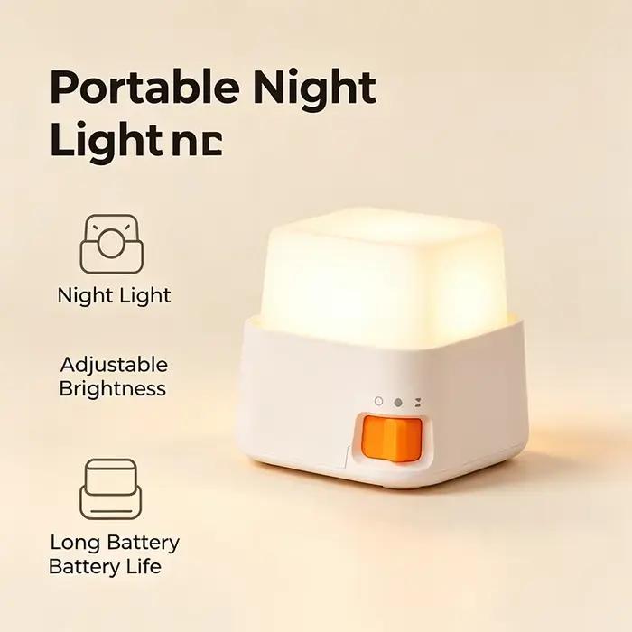 Veilleuse LED rechargeable clavier design moderne pour ambiance douce et confortable usage quotidien vacances famille