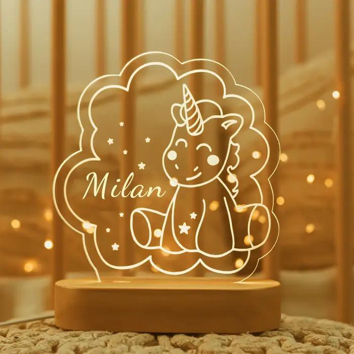 Bébé enfants USB veilleuse personnalisé enfants nom lampe personnalisé pépinière nouveau-né chambre